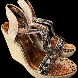 Party Girl Wedge Sandals NEW NWOT